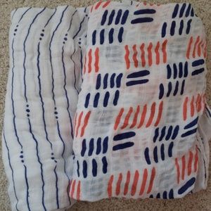 42 by 42 soft bamboo muslin swaddles, 3count